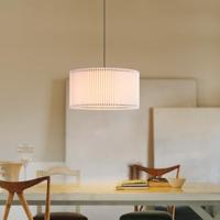 Papieren Gevouwen Lampenkap - Cilindrisch - White - ø50 x 25 cm - E27 fitting - Voor Staande Lamp - Ontworpen voor woonkamer en eetkamer - thumbnail