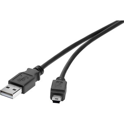 Renkforce USB-kabel USB 2.0 USB-A stekker, USB-mini-B stekker 0.15 m Zwart Vergulde steekcontacten RF-4455804 Renkforce USB-kabel USB 2.0 USB-A stekker, USB-mini-B stekker 0.15 m Zwart Vergulde steekcontacten RF-4455804