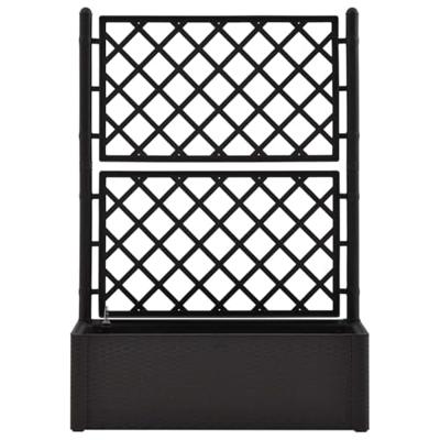 Plantenbak hoog met latwerk en zelfbewateringssysteem antraciet Plantenbak hoog met latwerk en zelfbewateringssysteem antraciet