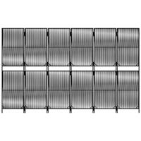 Kamerscherm 6 panelen poly rattan zwart - thumbnail