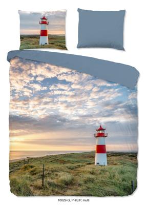 Good Morning Dekbedovertrek "vuurtoren in de duinen" - Multi - (200x200/220 cm) - Katoen