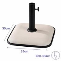 Marbueno Parasol Vierkant Cement 35X35X5,2 cm 11KG Wit Tuin, Zwembad, Terras 10457 - thumbnail
