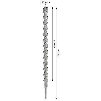 Bosch Accessories 2608836650 2608836650 Wolfraamcarbide Hamerboor 25 mm Gezamenlijke lengte 450 mm SDS-Plus 1 stuk(s)