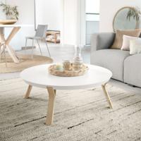 Kave Home Kave Home Salontafel Dilos rond, hout wit,, 90 x 32 x 90 cm - thumbnail