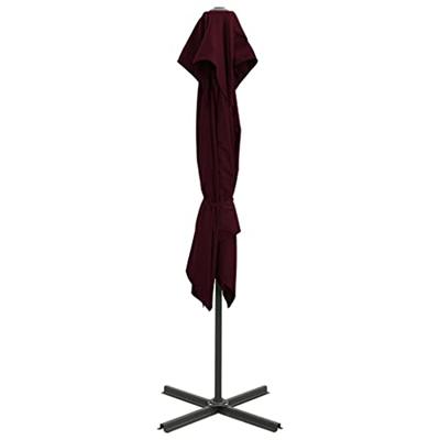 VidaXL Zweefparasol met dubbel dak 250x250 cm bordeauxrood