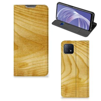OPPO A73 5G Book | Wallet Case | Licht Hout OPPO A73 5G Book | Wallet Case | Licht Hout