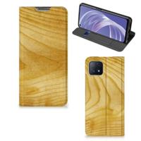 OPPO A73 5G Book | Wallet Case | Licht Hout - thumbnail