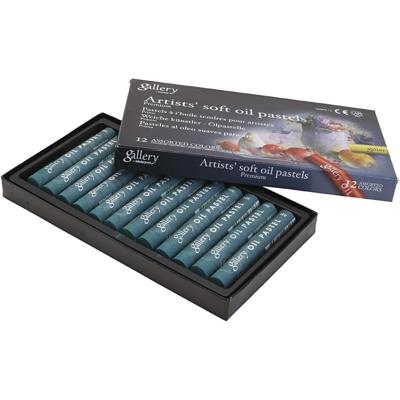 Gallery Oliepastel, L: 7 cm, d 11 mm, dikte 11 mm, malachite green (180), 12 stuk/ 1 doos