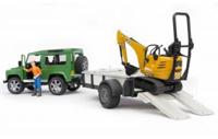 bruder Land Rover Defender met CB 8010 CTS-micrograafmachine modelvoertuig - thumbnail
