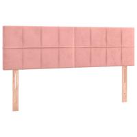 Boxspring met matras fluweel roze 140x200 cm - thumbnail