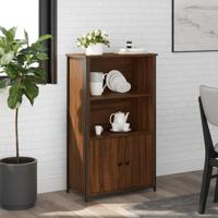 Hoge kast 62x32x103,5 cm bewerkt hout bruin eikenkleur - thumbnail
