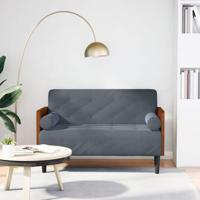 Loveseat bank met bolsters donkergrijs 110 cm fluweel - thumbnail