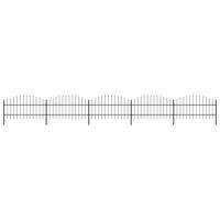 Tuinhek met speren bovenkant (0,75-1)x8,5 m staal zwart - thumbnail