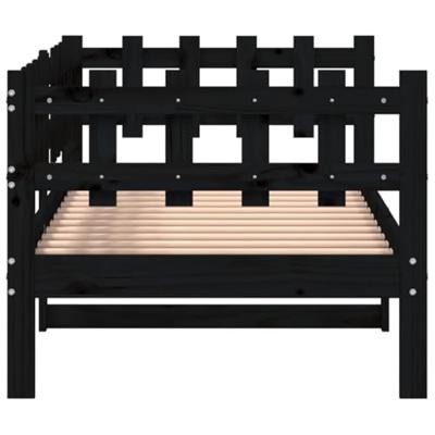 Slaapbank 90x190 cm massief grenenhout zwart