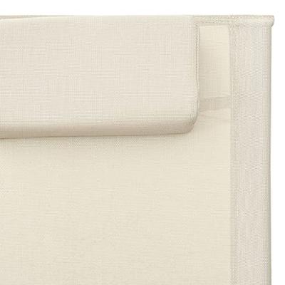 Ligbedden 2 st textileen crèmekleurig en grijs