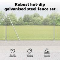 VidaXL Afrasteringspaal zilver 10 x 1,6 m (16 x 16 mm gaas) staal - thumbnail