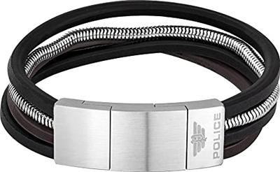 Police PJ26551BSS.01 Leer 19-21 cm Heren armband