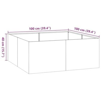 VidaXL Plantenbak roestig 100x100x40 cm weervast staal