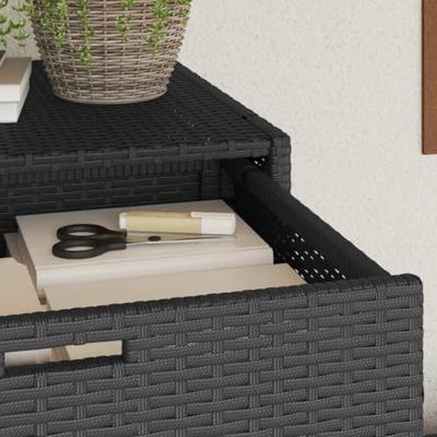 Tuinkast 55x55x111 cm poly rattan zwart