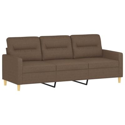 3-delige Loungeset met kussens stof bruin