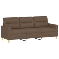 3-delige Loungeset met kussens stof bruin - thumbnail