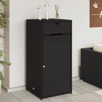 Tuinkast 55x55x111 cm poly rattan zwart - thumbnail