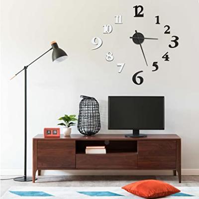 3D-wandklok modern XXL 100 cm zwart en wit