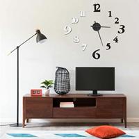 3D-wandklok modern XXL 100 cm zwart en wit - thumbnail