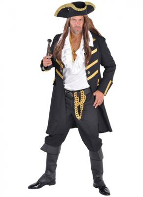 Piratenmantel luxe zwart