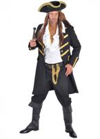 Piratenmantel luxe zwart - thumbnail