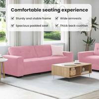 | Bankstel | 2 pcs Roze 221 x 78 x 80 cm Fluweel - thumbnail