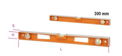 Beta Spirit levels made of die-cast aluminium with handles, 4 ground bases and 3 unbreakable vials, accuracy: 1 mm/m 1696D 300 - 016960353