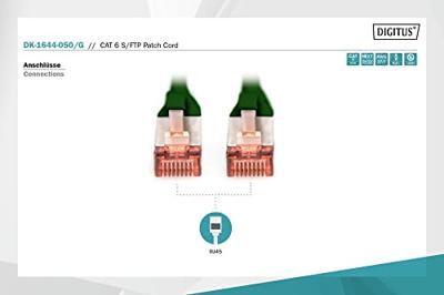 Digitus DK-1644-050/G RJ45 Netwerkkabel, patchkabel CAT 6 S/FTP 5.00 m Groen Halogeenvrij, Verdraaide paren, Snagless, Vlambestendig 1 stuk(s) Digitus DK-1644-050/G RJ45 Netwerkkabel, patchkabel CAT 6 S/FTP 5.00 m Groen Halogeenvrij, Verdraaide paren, Snagless, Vlambestendig 1 stuk(s)