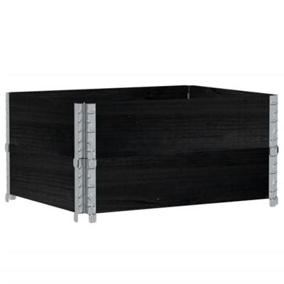VidaXL Palletopzetranden 2 st 80x60 cm massief grenenhout zwart