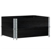 VidaXL Palletopzetranden 2 st 80x60 cm massief grenenhout zwart - thumbnail