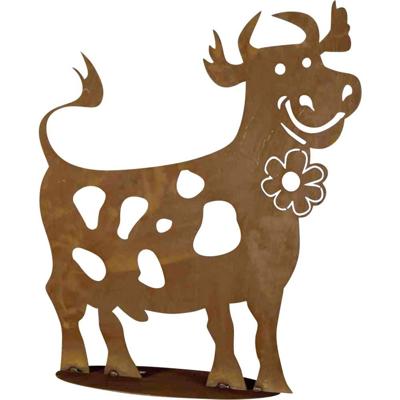 Siena Garden Decoratieve figuur Grappige koe Plaatstaal Bruin