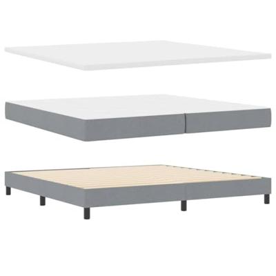 boxspringbed met matras en LED lichtgrijs 200x200 cm stof