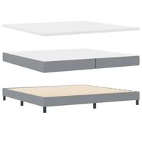 boxspringbed met matras en LED lichtgrijs 200x200 cm stof - thumbnail