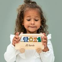 Houten dierenbus met naam graveren - Trixie - thumbnail