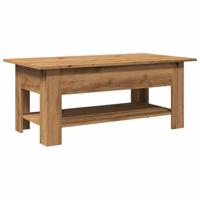 Salontafel 102x55x42 cm bewerkt hout artisanaal eikenkleur - thumbnail