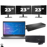 Dell Precision 3571 - Intel Core i5-12e Generatie - 15 inch - Touch - 16GB RAM - 256GB SSD - Windows 11 Home + 3x 23 inch Monitor - thumbnail