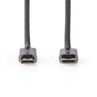 High Speed HDMI-Kabel met Ethernet | HDMI Connector | HDMI Connector | 4K@30Hz | ARC | 18 Gbps | 10.00 m | Rond | Katoen | Gun Metal Grijs | Cover Box - thumbnail