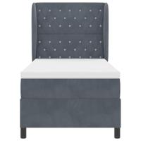 Boxspringbed met matras fluweel donkergrijs 100x200 cm - thumbnail