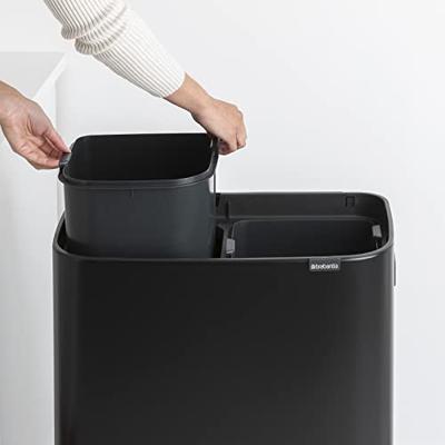 Brabantia Bo touch bin hi 2x30 liter matt black - thumbnail