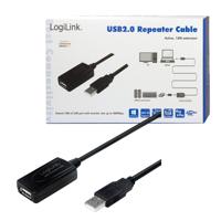 LogiLink UA0143 USB-kabel USB 2.0 USB-A stekker, USB-A bus 10.00 m Zwart - thumbnail