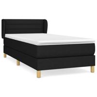 Boxspring met matras stof zwart 90x200 cm - thumbnail