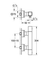 GROHE Cube douchekraan thermostatisch met koppelingen chroom 34488000 - thumbnail