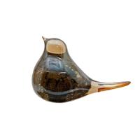 Glazen Sculptuur Vogel 16x6x10 cm Amber - thumbnail