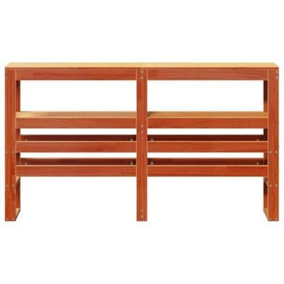 Hoofdbord met schappen 120 cm massief grenenhout wasbruin