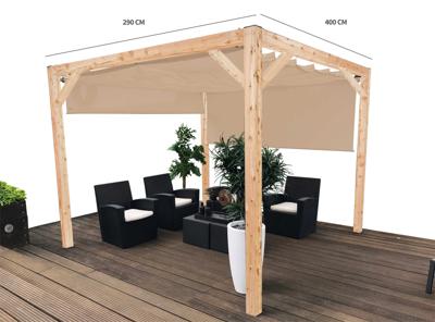 Complete Nesling pergola Stand Alone sand - 370 x 500 cm